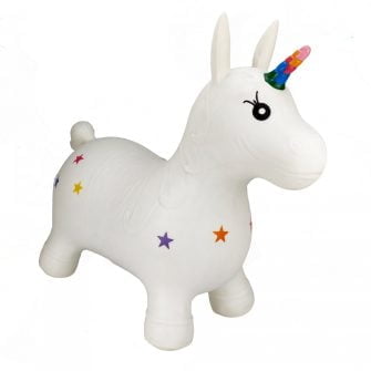 White Unicorn ride on toy