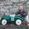 Boy standing behind the Vilac Racing Green Car