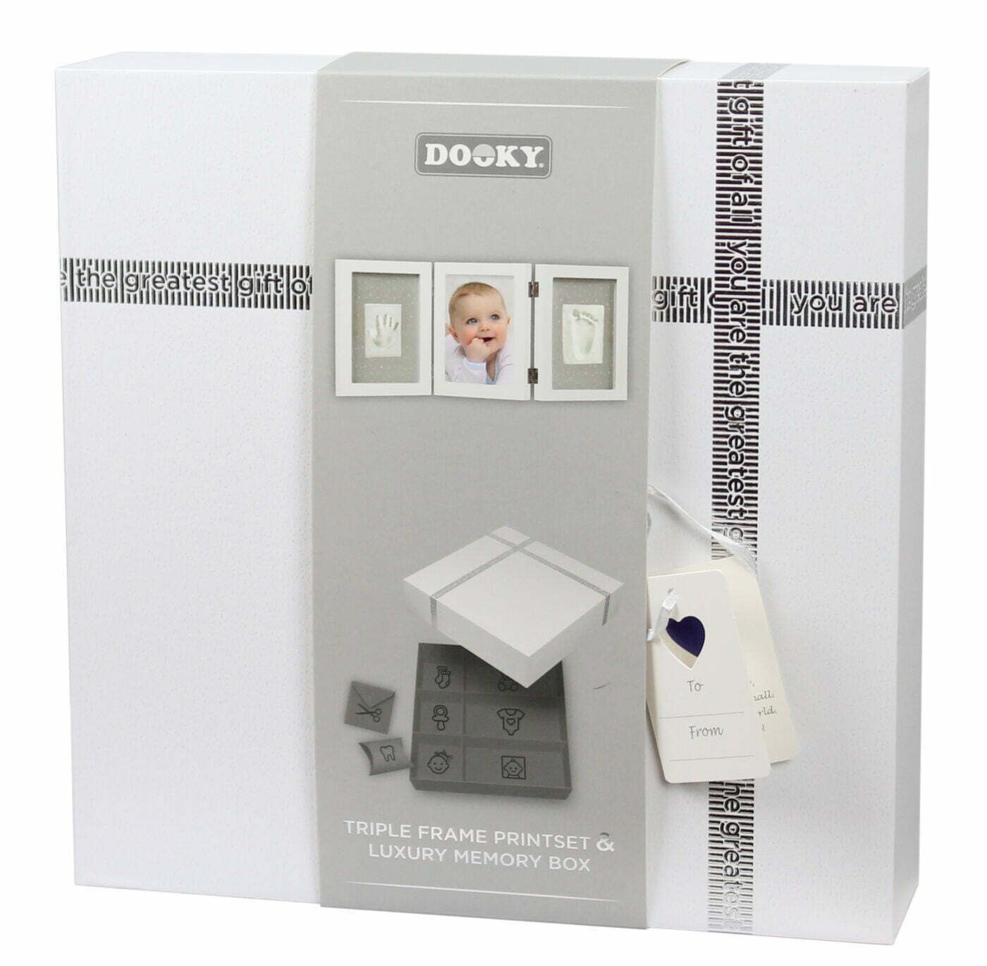 Dooky Handprint Gift Triple Frame White