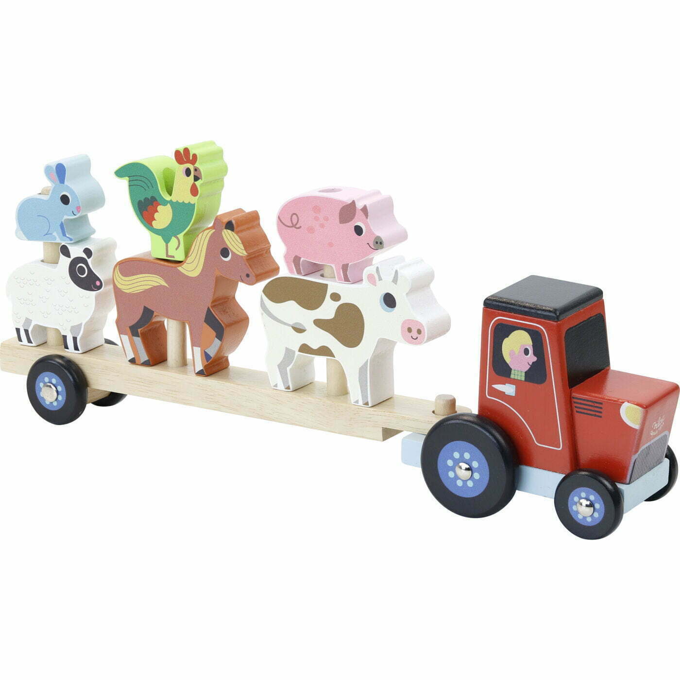 Vilac Tractor and Trailer with Animal Stacking Game
