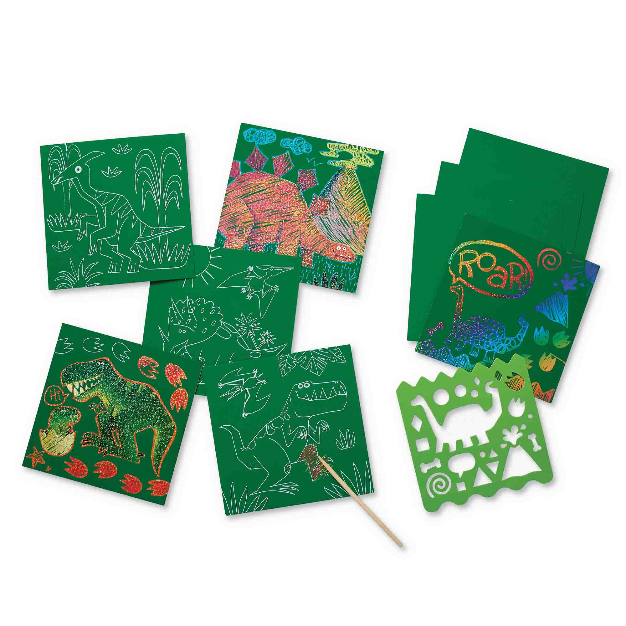 Dinosaur Scratch Art