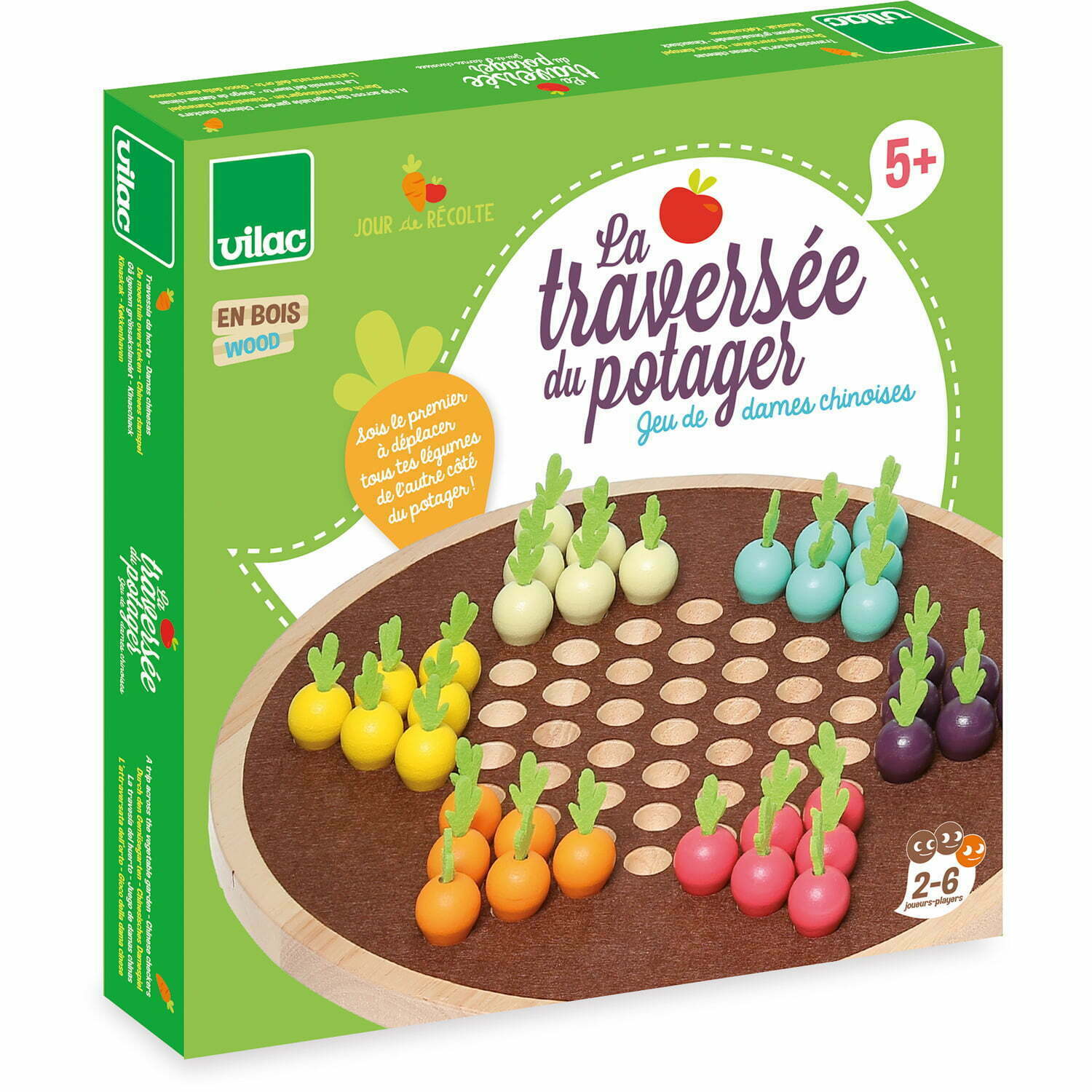 Vilac A Trip Across The Vegetable Garden - Chinese Checkers