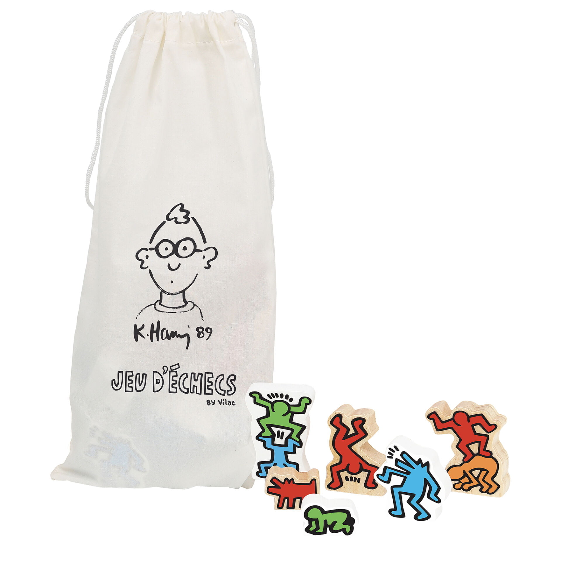 Vilac Keith Haring Chess In A Wooden Box