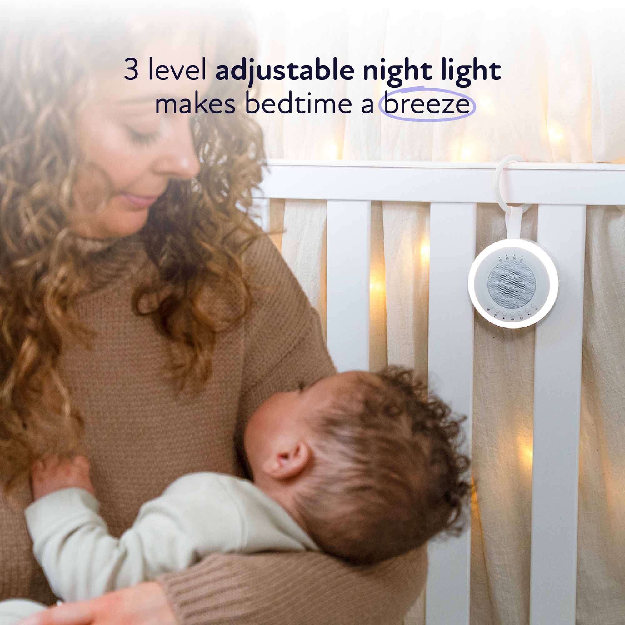 Zello 02 Retail Images - Adjustable night light Zello Portable White Noise Machine Features