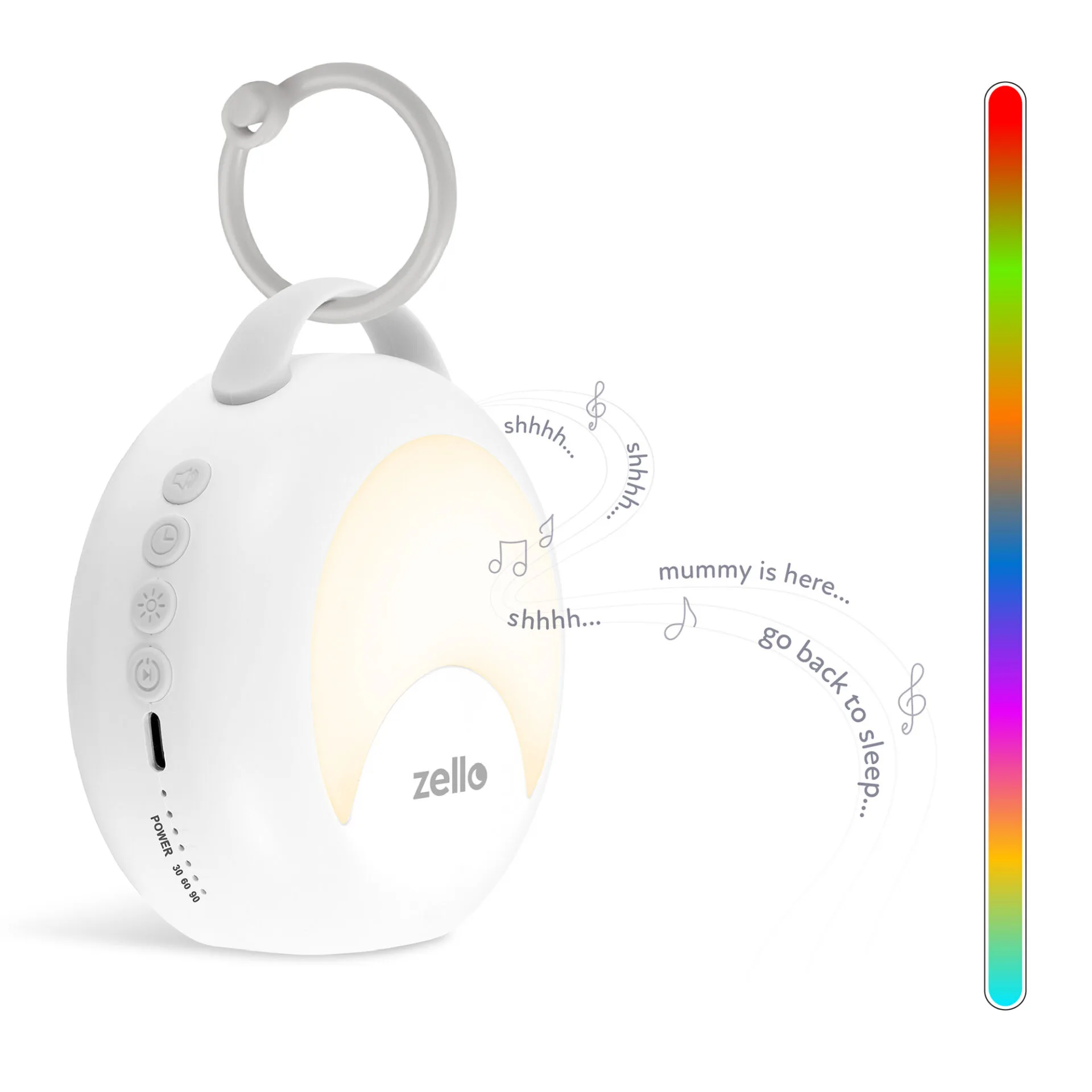 Zello YourVoice White Noise Machine & Night Light - Hippychick