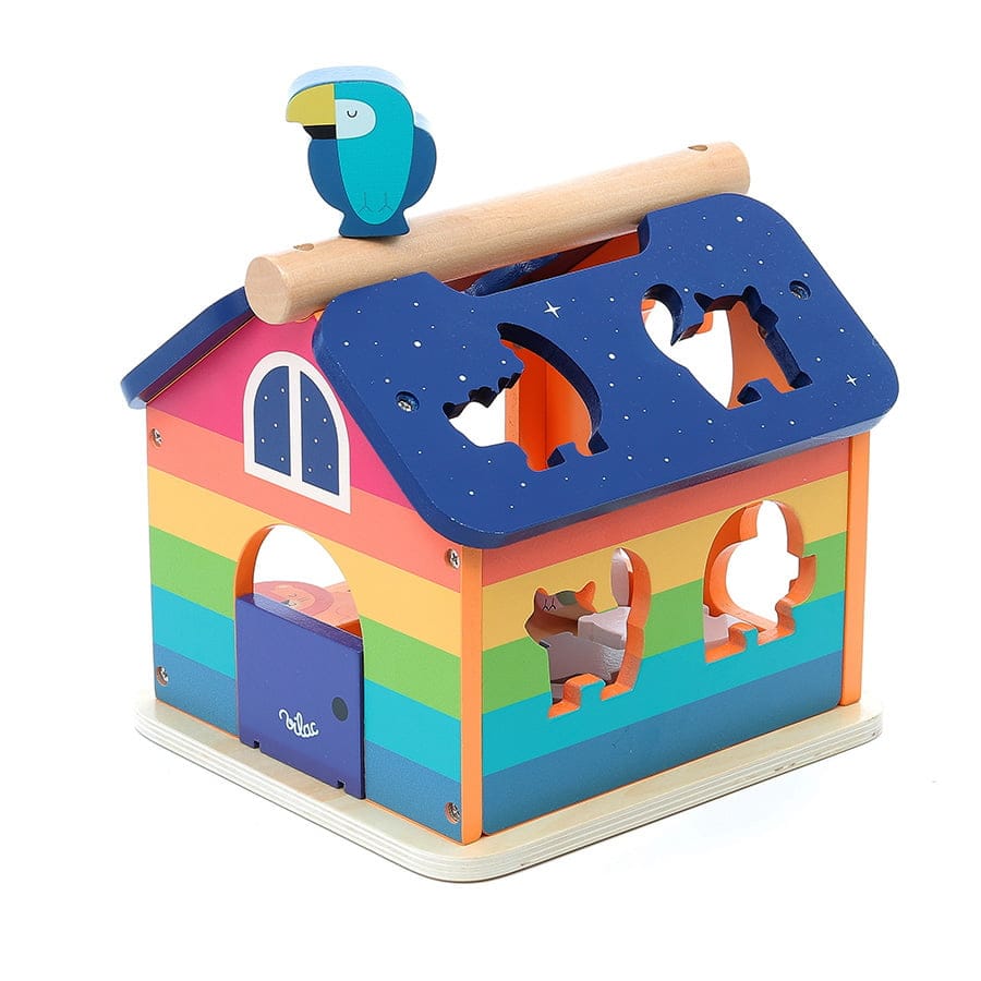 Shape Sorter with animals inside the house