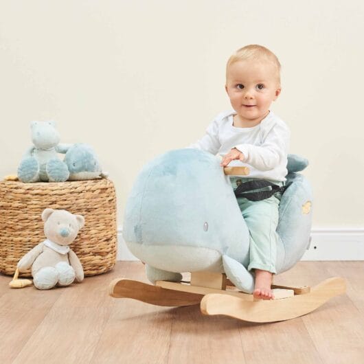 Child on the Sally the Whale Rocker