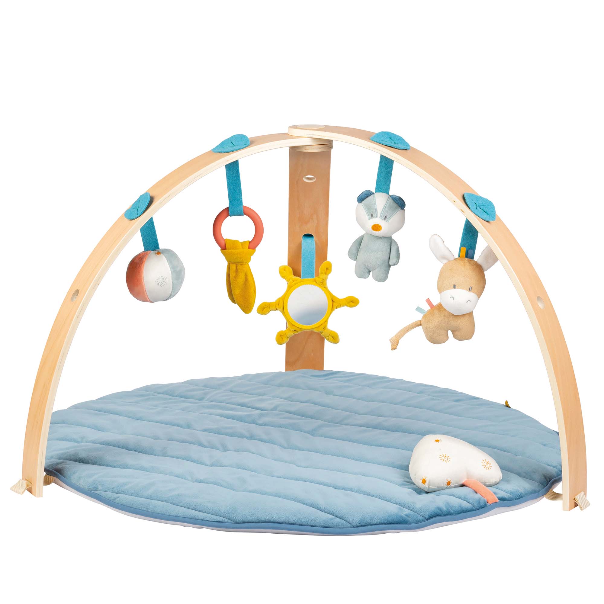 Felix and Leo Stuffed Playmat with Wooden Arches