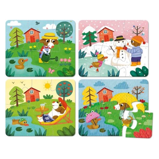 The 4 completed puzzles