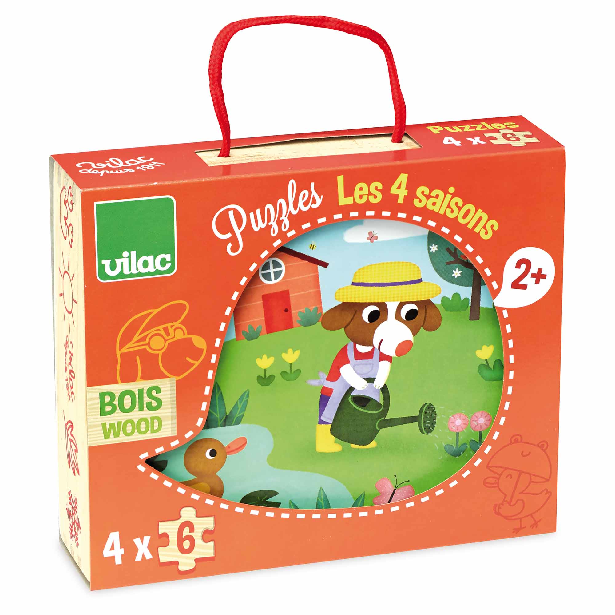 Four Seasons Wooden Puzzle in the case with illustration on the front