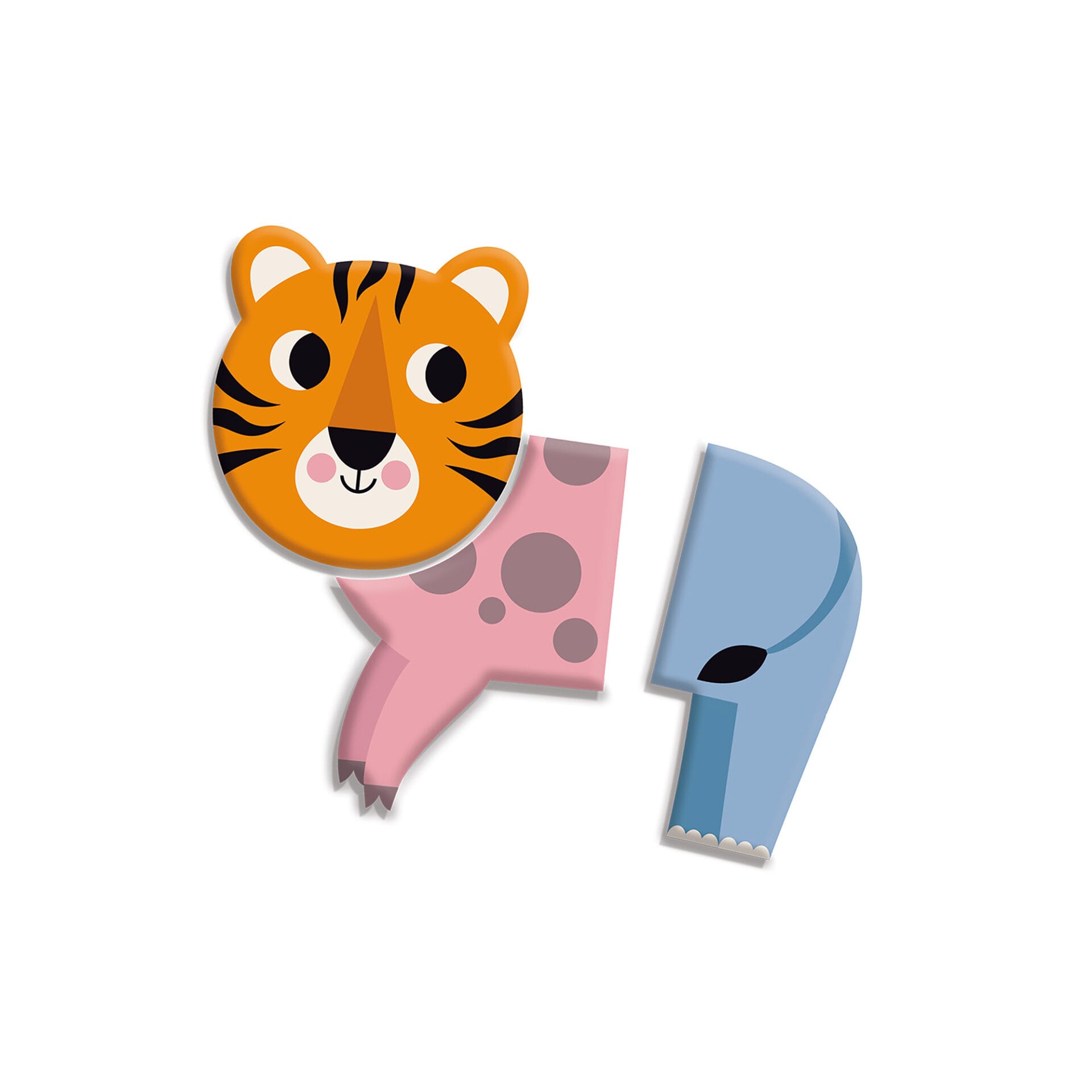 A magnet made up of a tigers head, pigs body and elephants tail