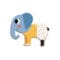 a magnet made up of an elephants head, a lions body and a sheep's tail