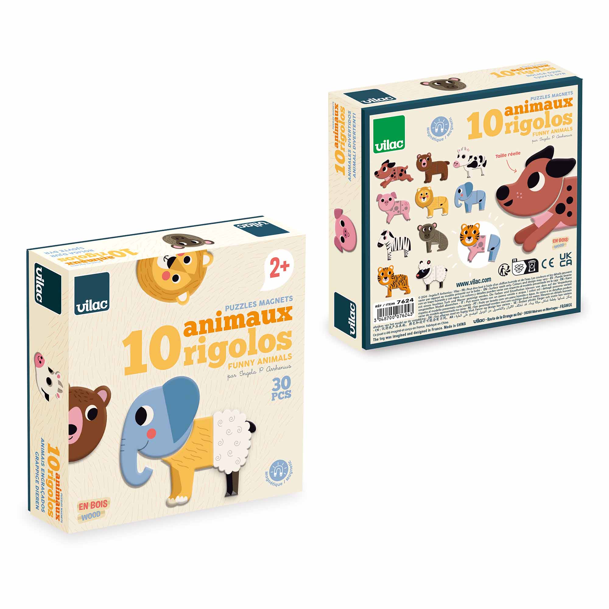 Ingela P.Arrhenius Wooden Animal Magnets Box