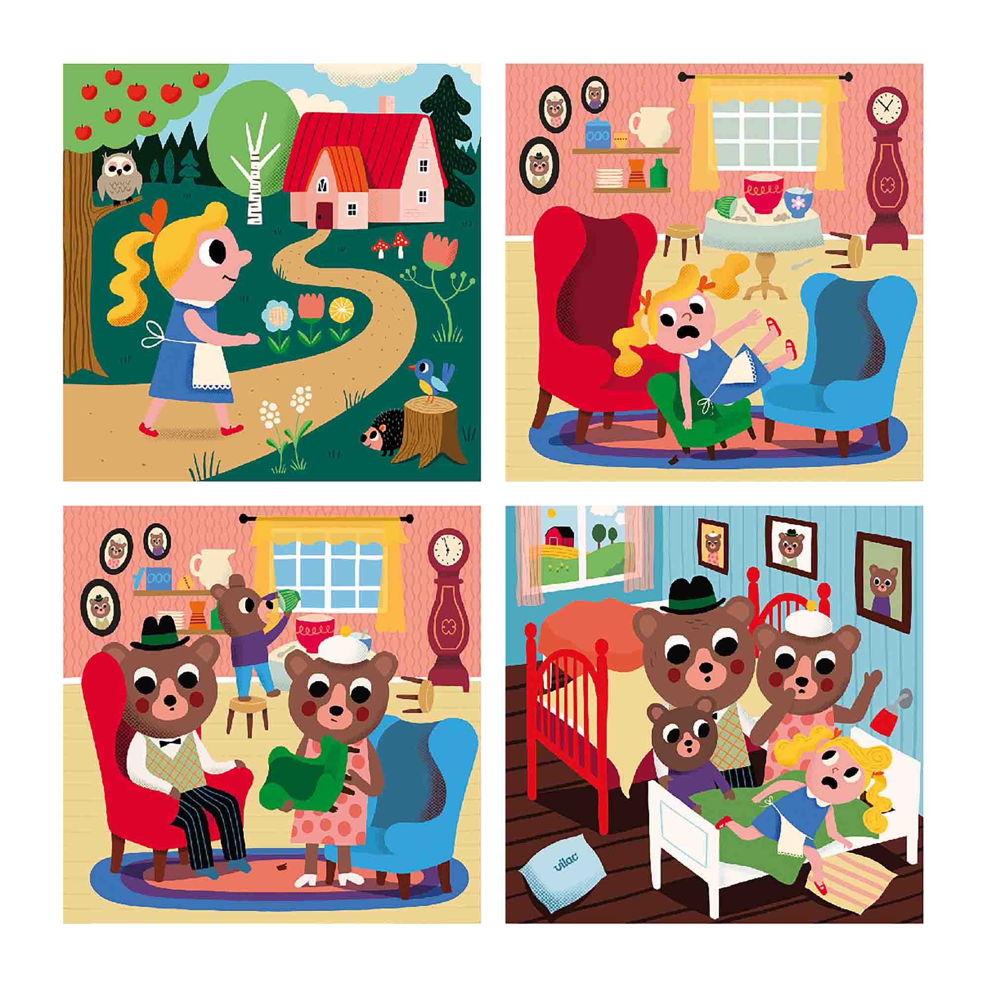 4x 9 Piece Puzzles - Goldilocks