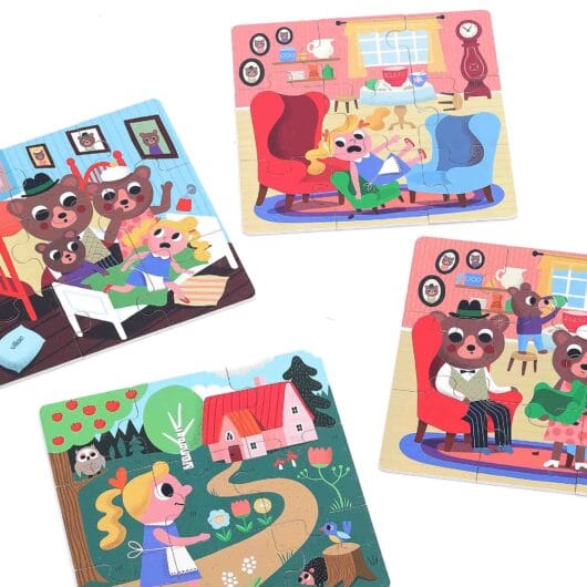4x 9 Piece Puzzles - Goldilocks