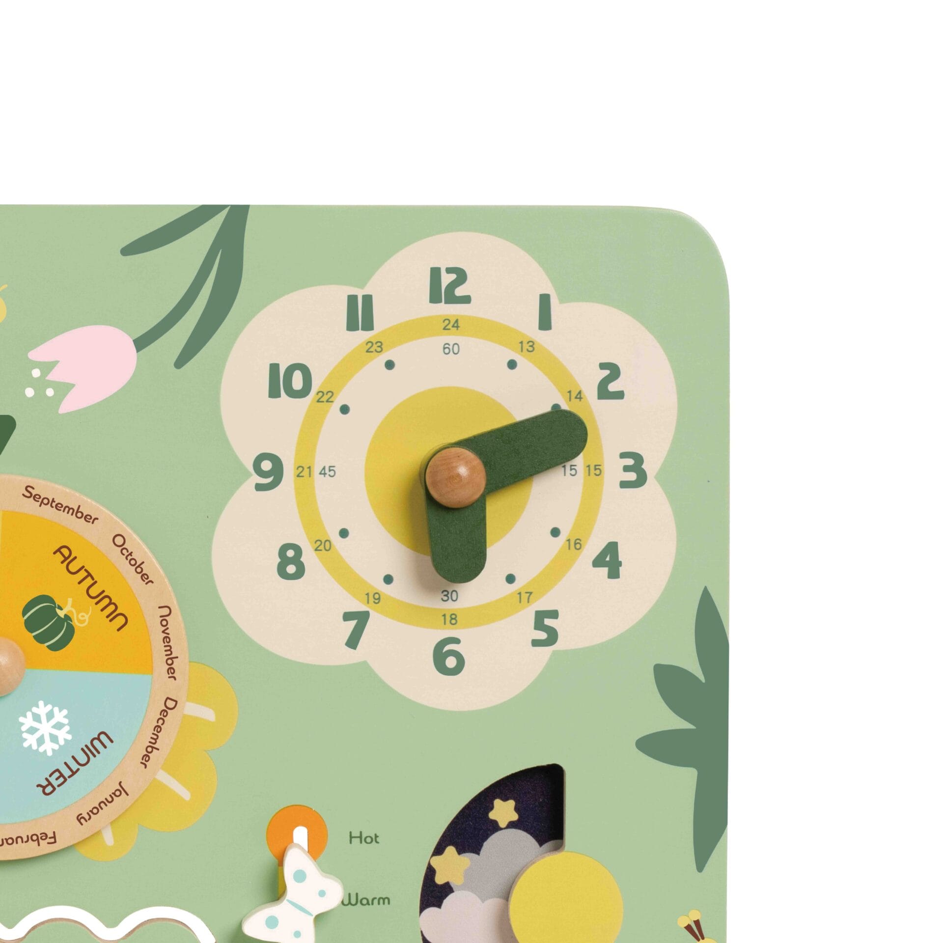 The clock on the Classic World Vintage Calendar