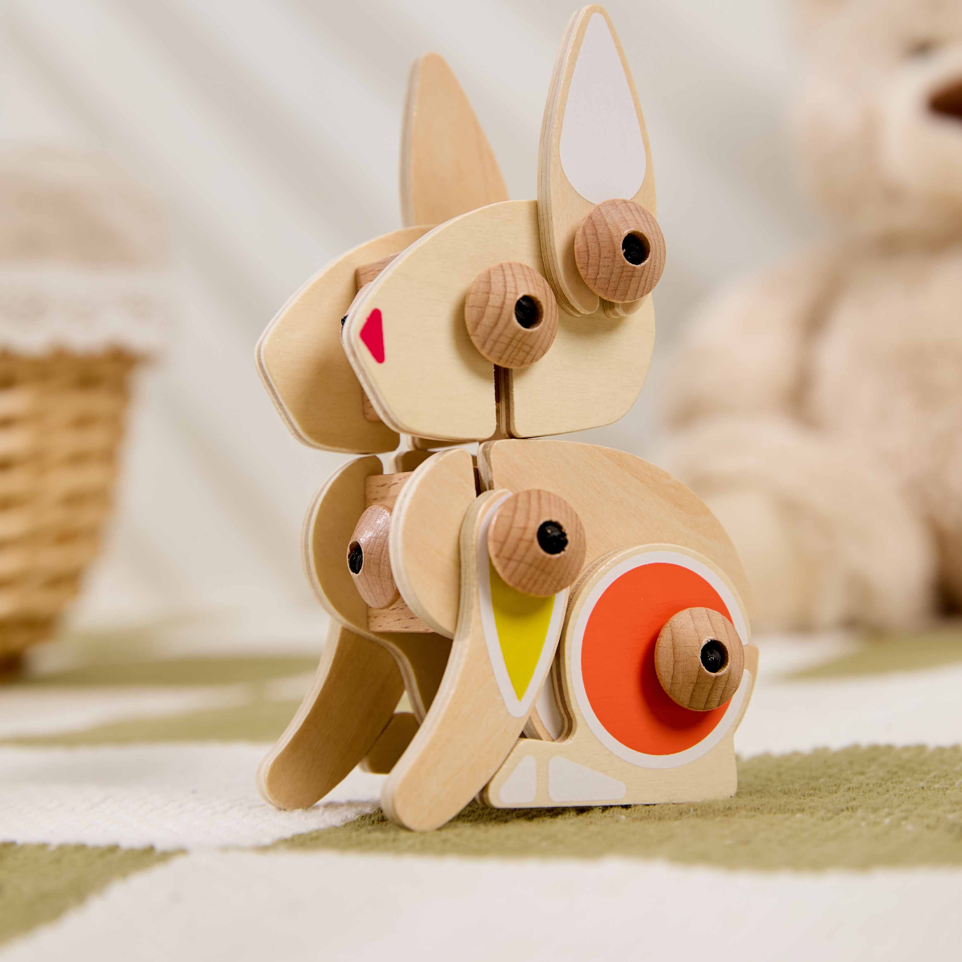 Rabbit Flexi Animal on chequered carpet