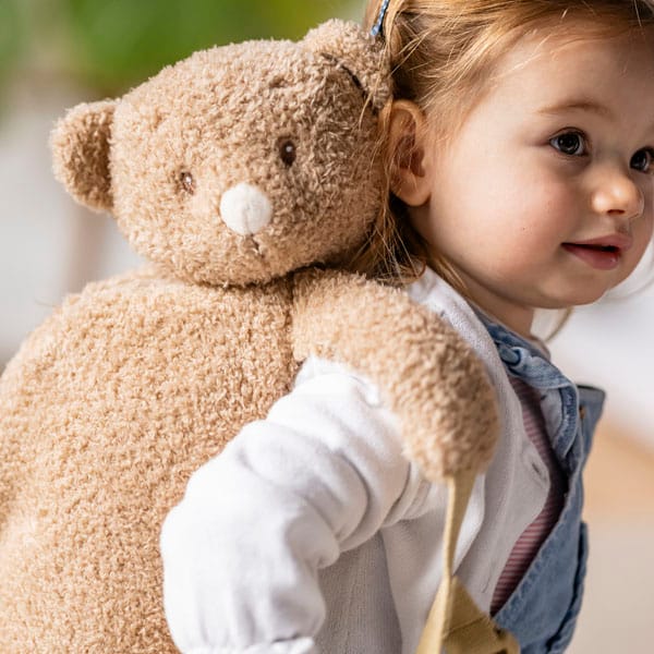 Girl wearing the Bear Backpack