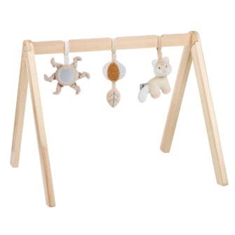 Nattou Wooden Arches with Hanging Toys - Flo, Ernest and Oli