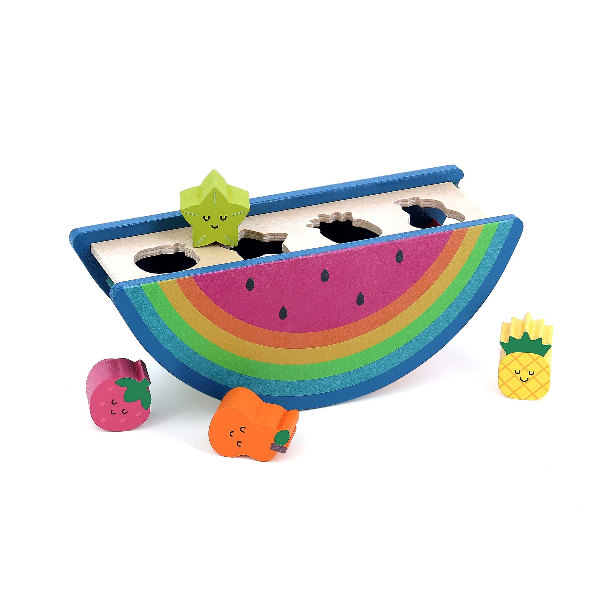Vilac Watermelon Shape Sorter with Starfruit on top