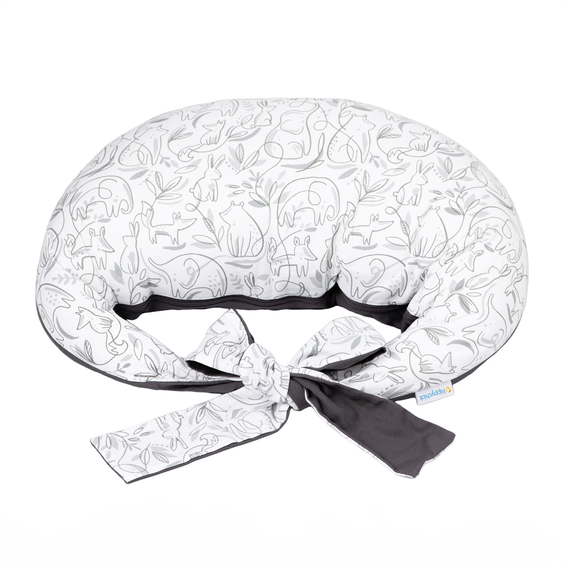 Ex-Display - Hippychick Feeding Pillow - Animal Friends Grey