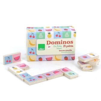 Vilac Fruit & Vegetables Reversible Wooden Dominoes With Box