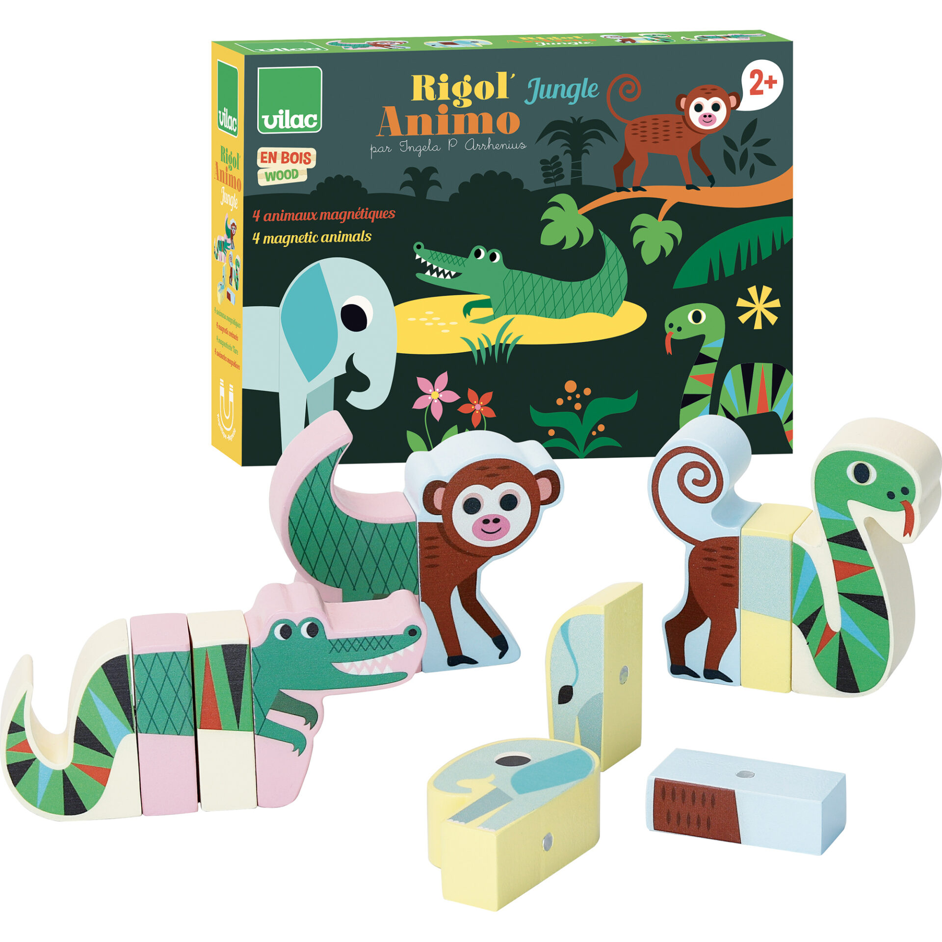 Ex-Display - Vilac Magnetic Jungle Animals Set