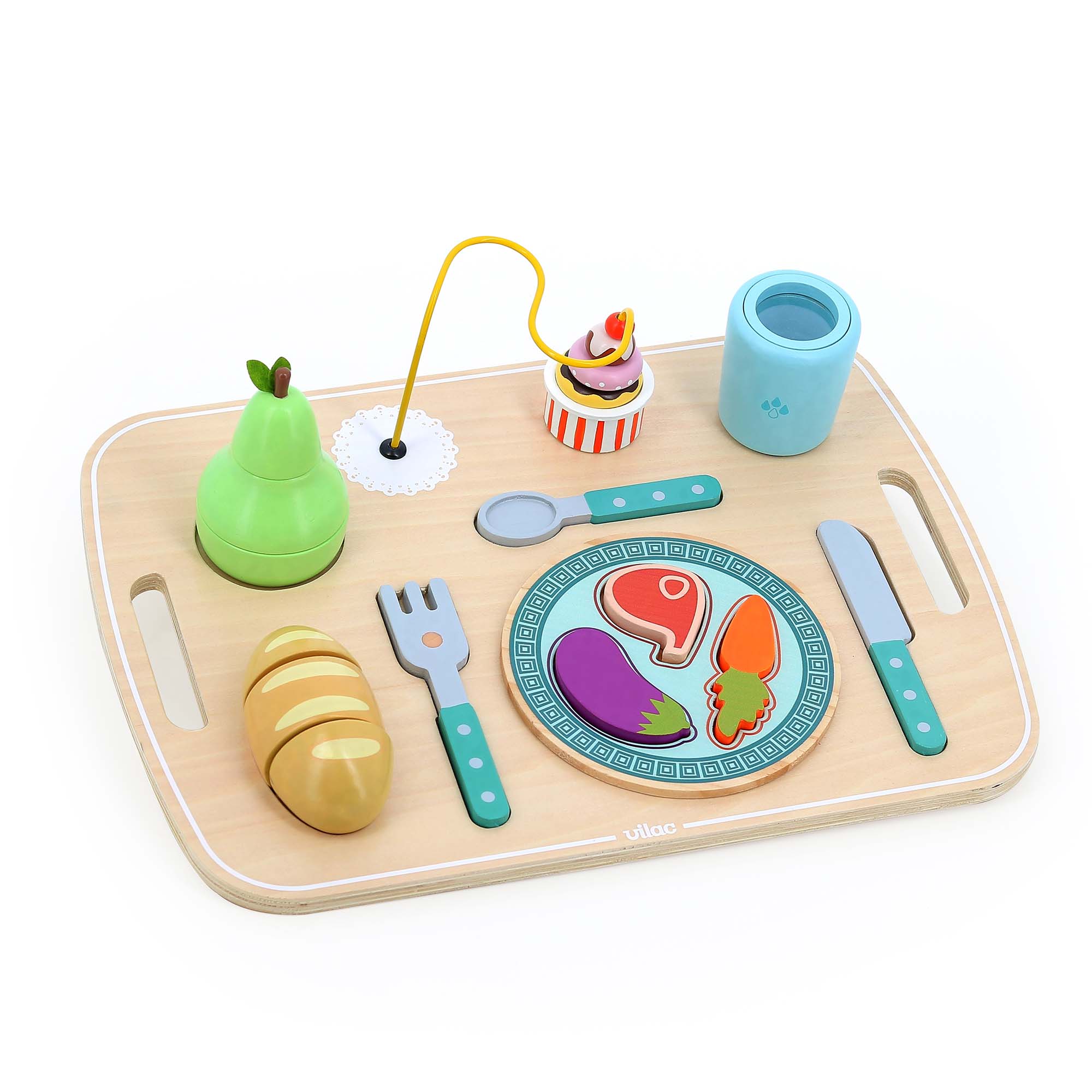Vilac Meal Tray Activity Board all assembled