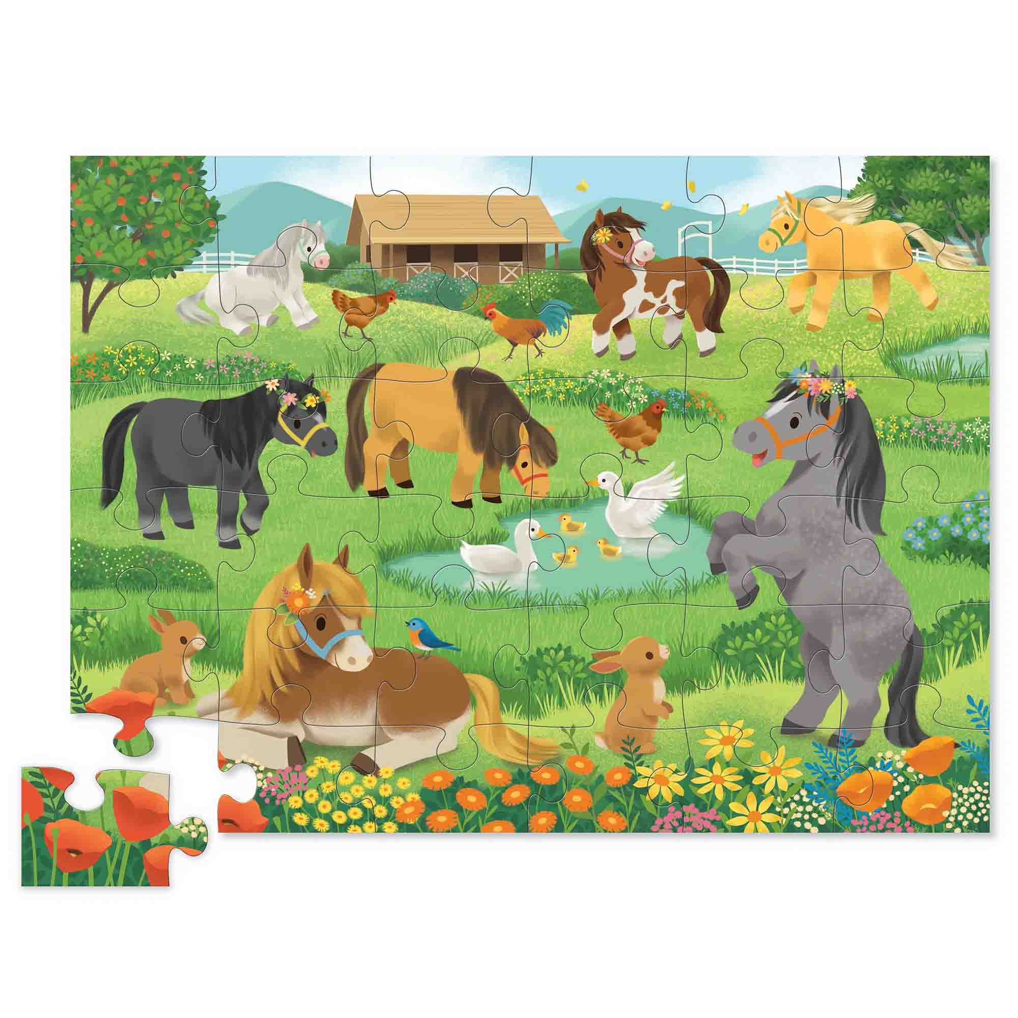 Preloved - Crocodile Creek Pretty Ponies 36 Piece Jigsaw Floor Puzzle