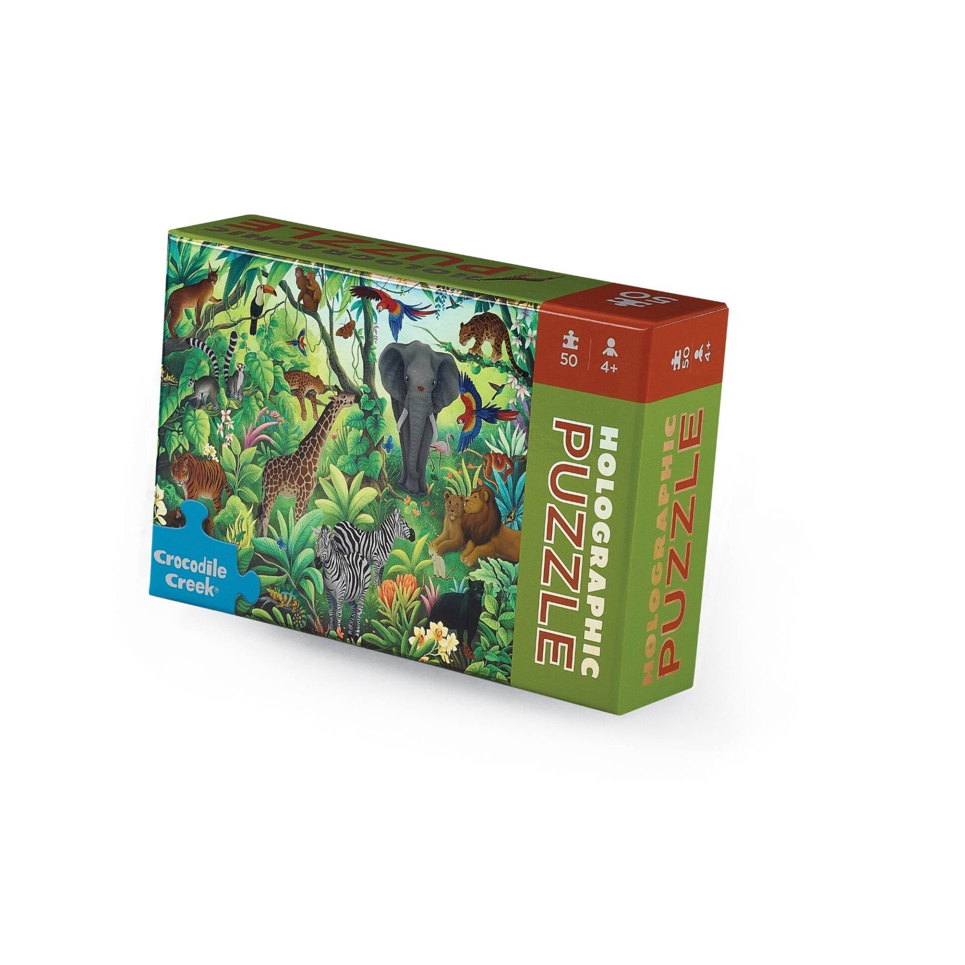 Crocodile Creek - 50 Piece Puzzle HoloPuzzle - Jungle Paradise