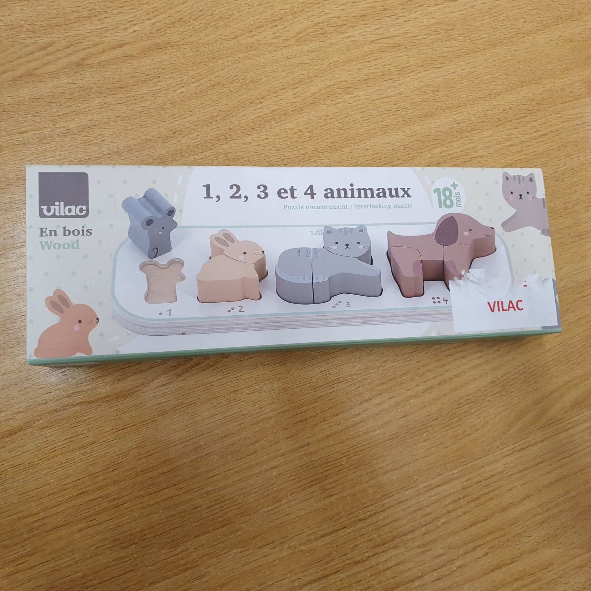 Ex-Display - Vilac Wooden Animals Puzzle