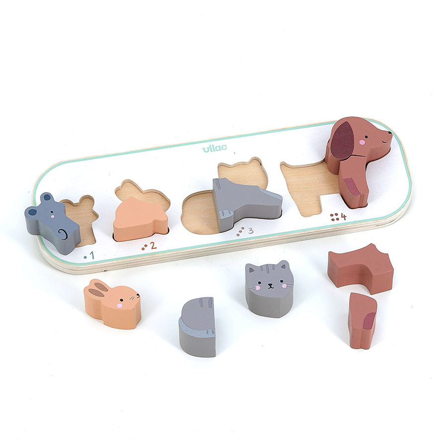 Ex-Display - Vilac Wooden Animals Puzzle