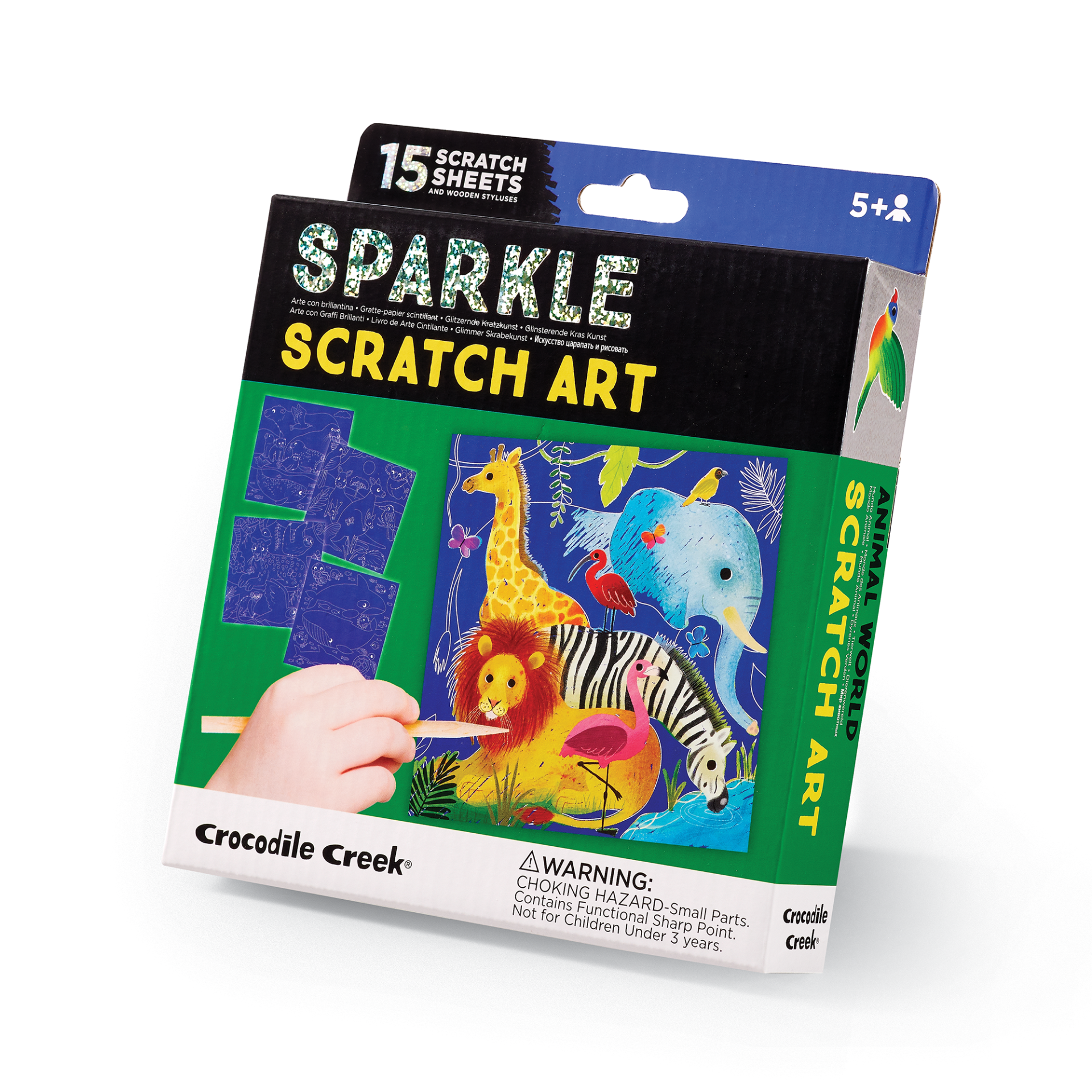 Preloved - Crocodile Creek Sparkle Scratch Art - Animal World