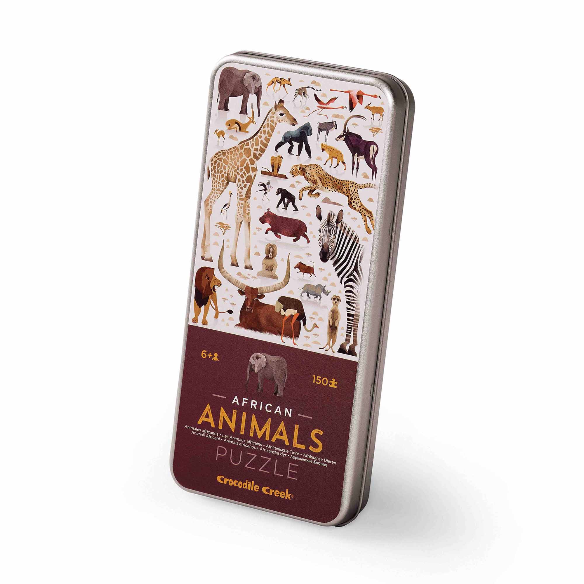 Preloved - Crocodile Creek - 150 Piece Tin Puzzle/African Animals