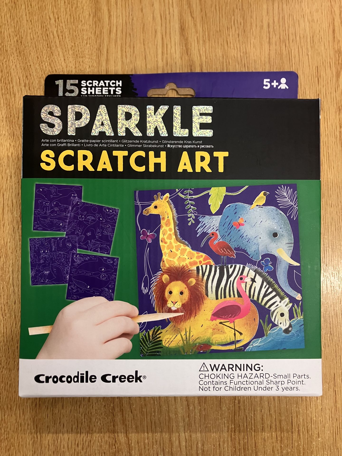 Preloved - Crocodile Creek Sparkle Scratch Art - Animal World