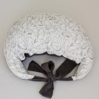 Preloved - Hippychick Feeding Pillow - Animal Friends Grey