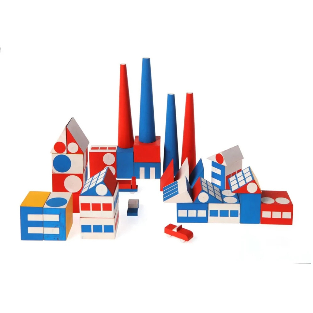 Preloved - Vilac - Factory Town Blocks