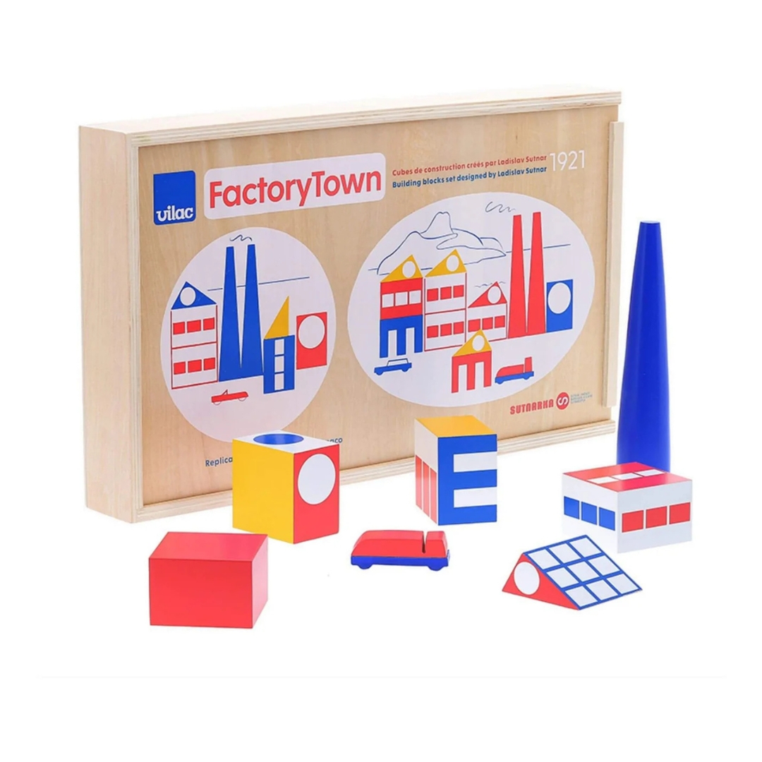 Preloved - Vilac - Factory Town Blocks